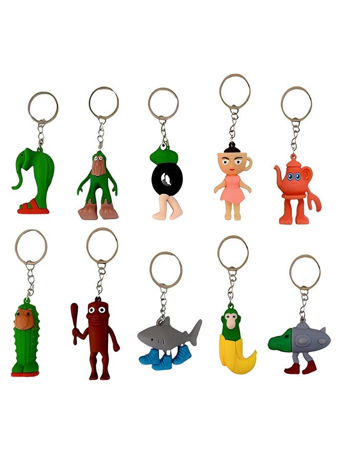 سكويشي مجموعة سلاسل مفاتيح إسفنجية مكونة من 10 قطع، مجسمات حيوانات، ألعاب حسية قابلة للتجميع للأطفال والكبار، سلاسل مفاتيح ناعمة قابلة للتجميع، حيوانات ثلاثية الأبعاد للزينة والهدايا [5.8 سم × 4.2 سم، مادة PVC] - Image 1